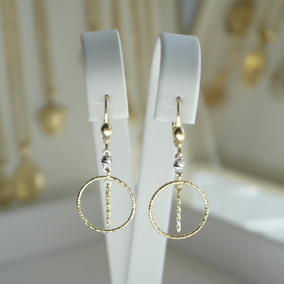 Kolczyki z kółkiem i łańcuszkiem