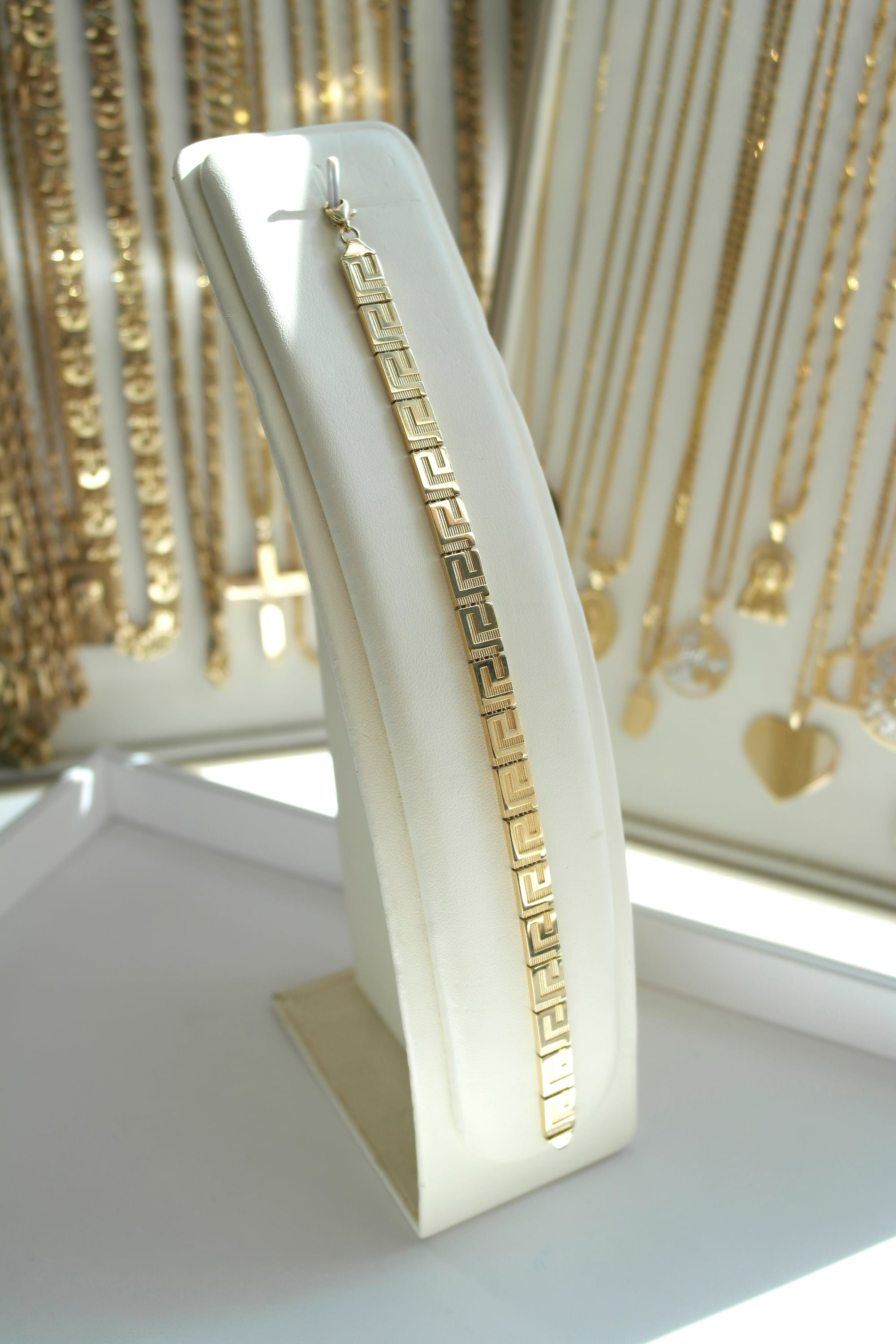 Bransoletka złota – wzór geometryczny (grecki)